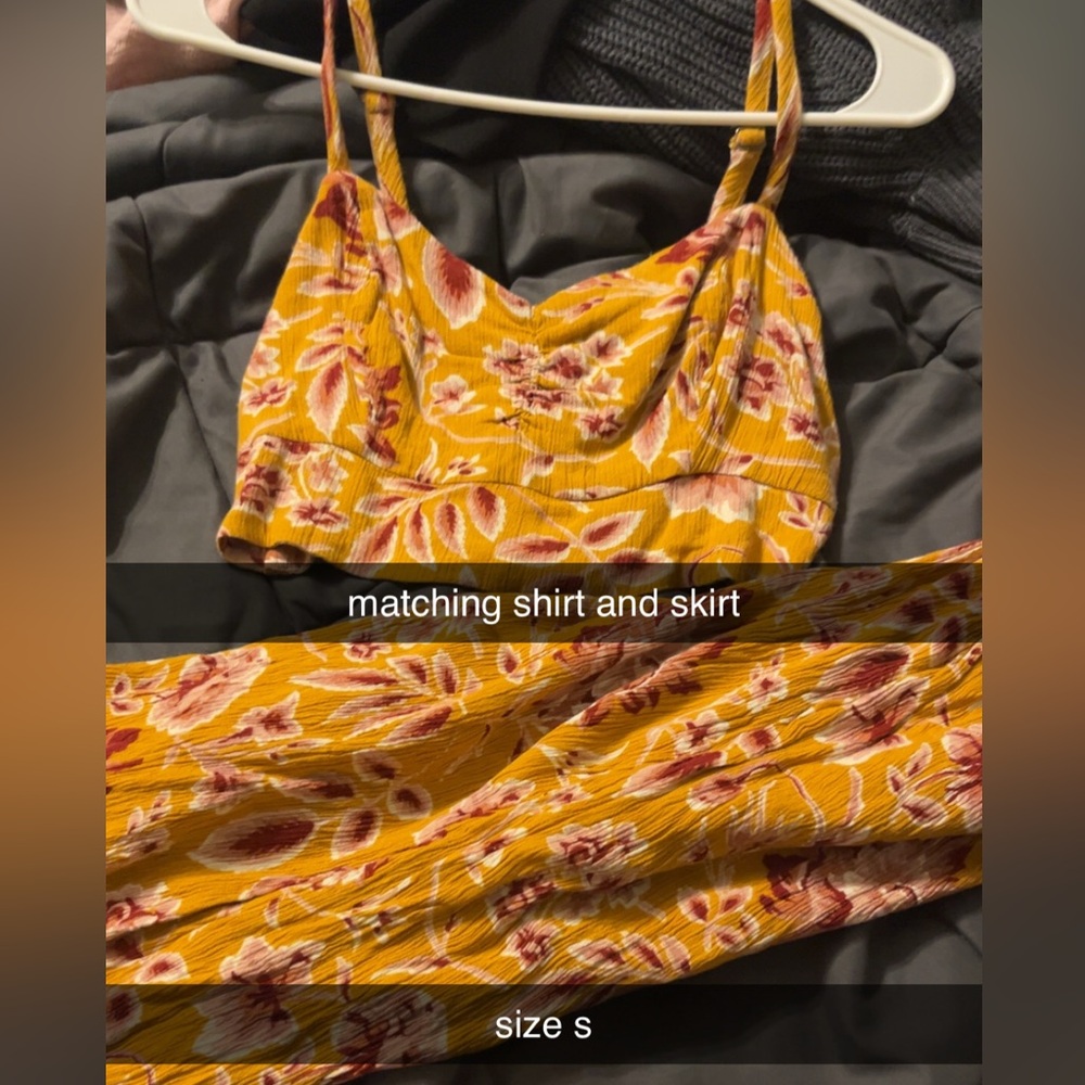 Floral Yellow and Red Women's Top